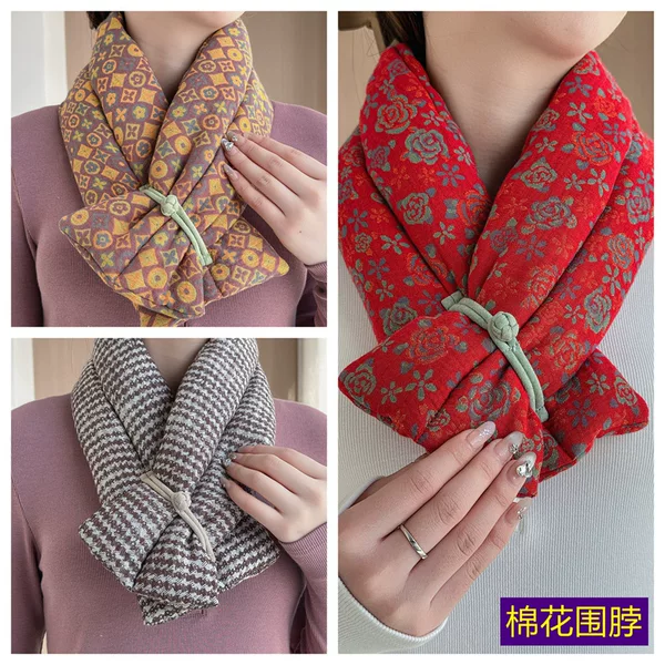 Autumn and Winter Natural Cotton Neck Scarf, Cervical Spine Protection, Warm Scarf, Heated Neck Cover, Shawl, Cold Protection and Sweat Protection, Women's Pure Cotton Fake