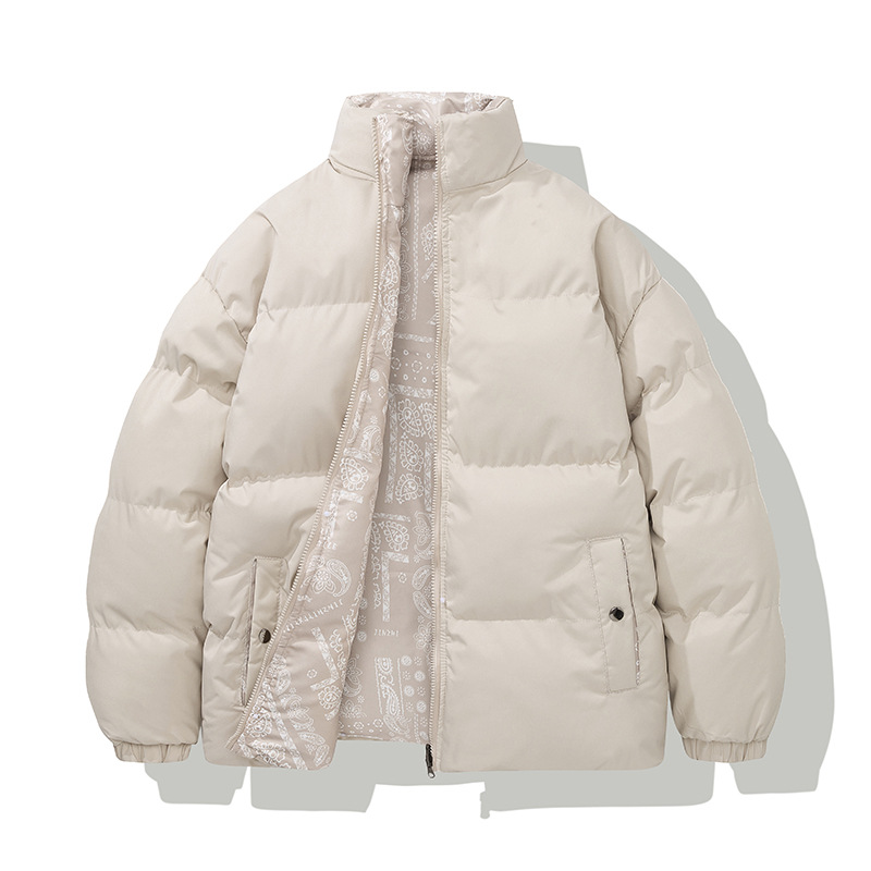 Doble cara de algodón chaqueta de hombre invierno de algodón engrosado marca de moda de gran tamaño de cuello de perla chaqueta de hombre al por mayor