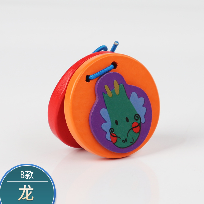 Instrumentos musicales de madera Orff para niños, dibujos animados, castañuelas, ayudas didácticas, iluminación para niños, juguetes educativos para la primera infancia