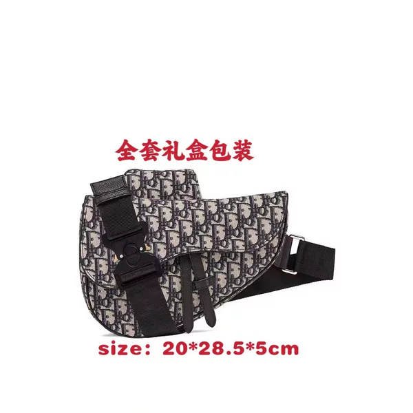 New Men's Chest Bag Saddle Bag Canvas Embroidered Jacquard Trendy Cross Bag Casual Crossbody Bag Men and Women Couple Waist Bag