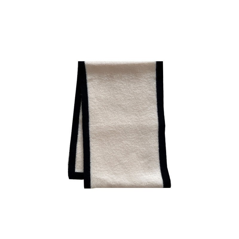 Hochwertige Herbst-Winter-Schals für Damen, eine koreanische Nische aus weichem Farbblock-Strick für den Winter, warmer Schal und Seide_voghion.com