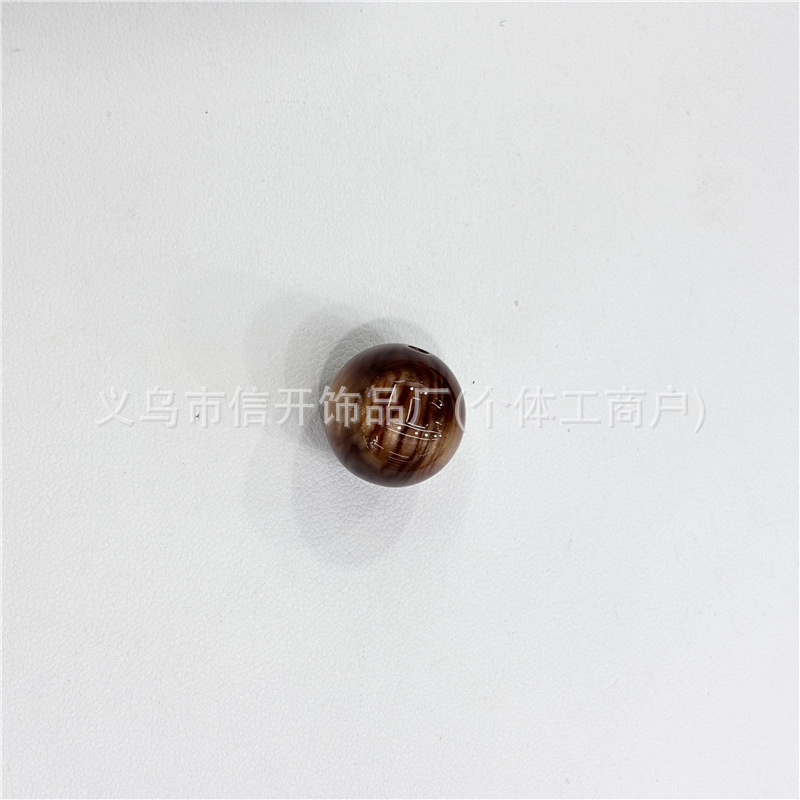 通孔树脂阿尔卑斯圆珠串珠笔配件手机钥匙链diy手工饰品散珠材料|undefined