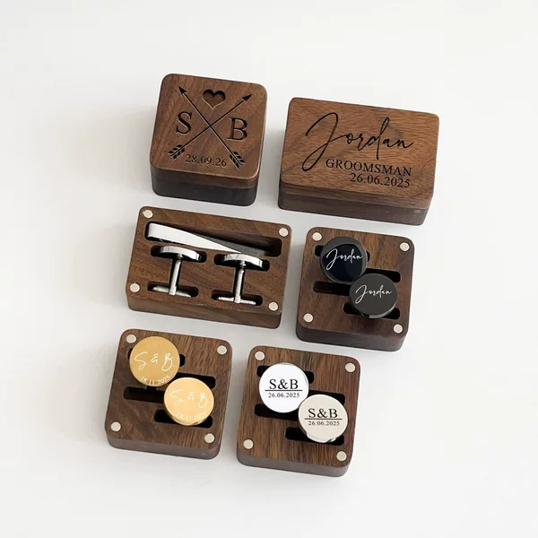 Cross-border Hot Sale ETSY Amazon One Piece Custom Magnetic Suction Cufflinks Tether Clip suit Suit Wedding Gift