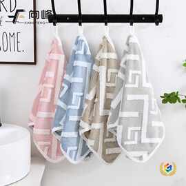 ✅向峰新款提花珊瑚绒毛巾条纹纹理柔软吸水家用毛巾面巾擦手巾批