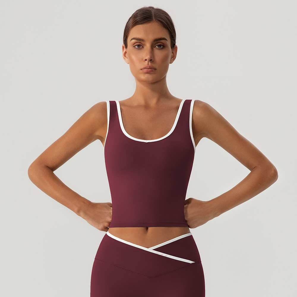 Nuevo color transfronterizo chaleco deportivo transpirable desnudo sensación de correr acondicionamiento físico ropa de yoga bra superior