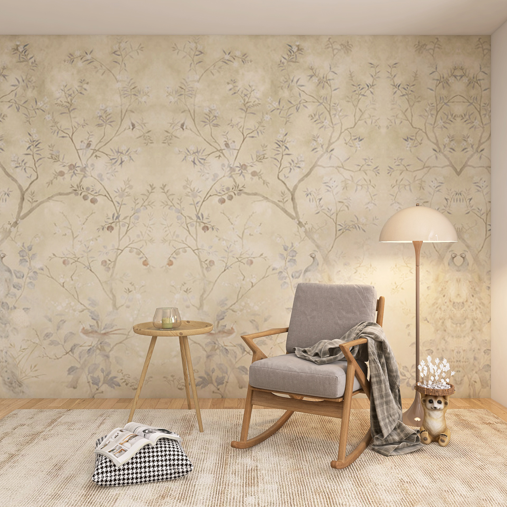 Wallpaper Hanging Painting French Retro High-End Tv Background Wall Wallpaper Living Room Wall Covering Decoration Bedroom Wall Covering Mural