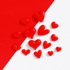 明るい面の中国の赤い愛の桃の心の樹脂の部品の手作りのdiyの冷蔵庫は穴の靴を貼ります。