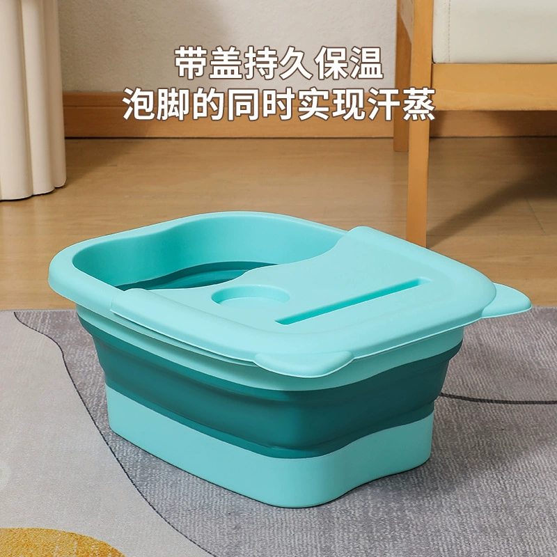 Foldable handheld tub for traveling, massager