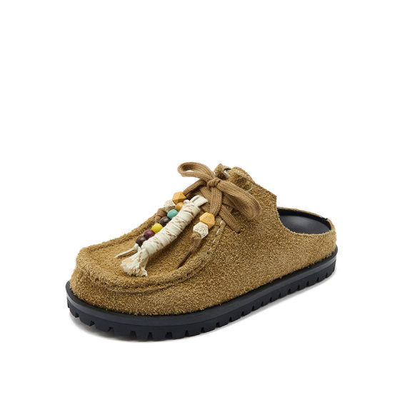 Cowhide version 2025 spring and autumn new European and American style kangaroo shoes Burken shoes women's retro casual shoes sports style bean shoes