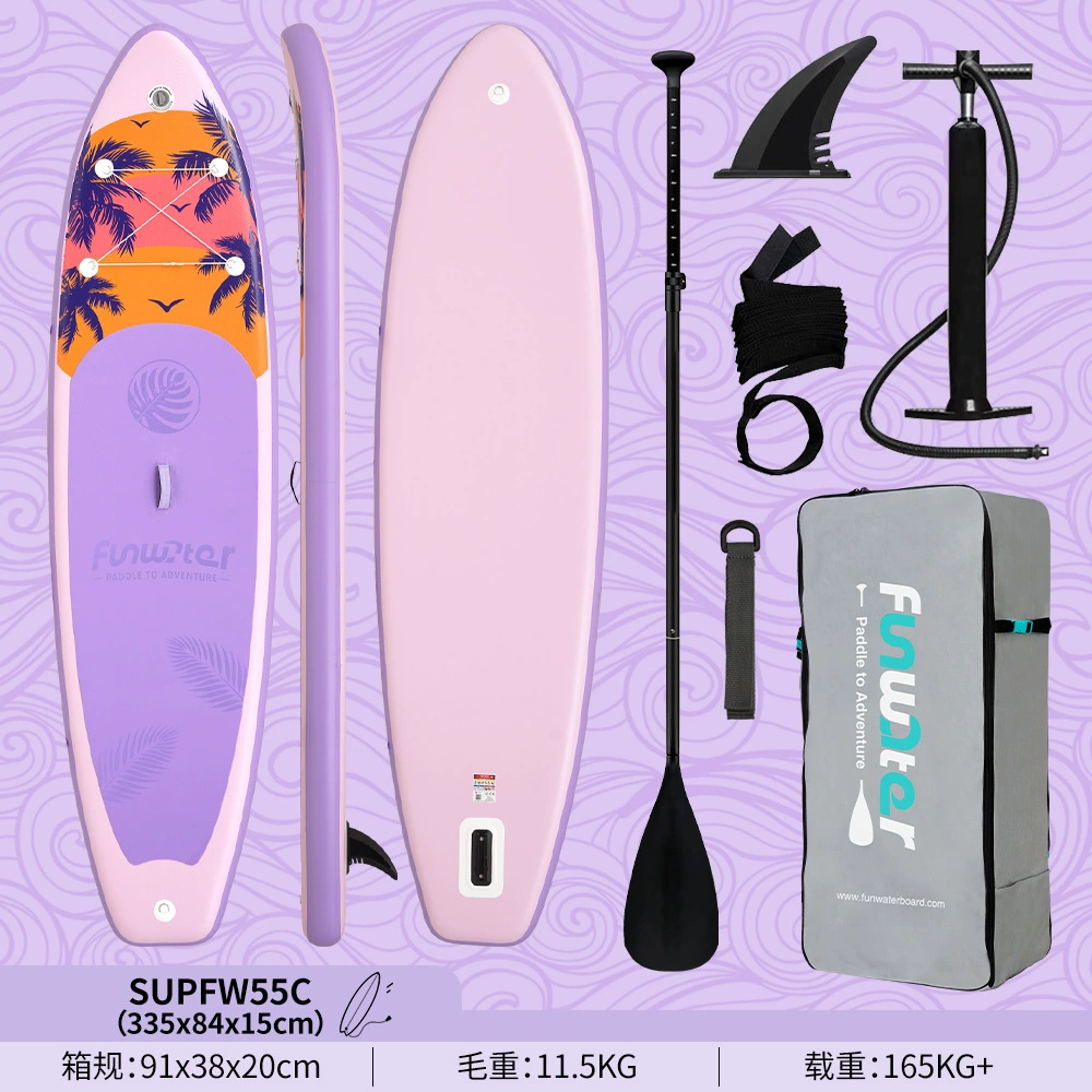 Надувная SUP Funwater для серфинга-стэнд-ап, варианты 335–385 см с веслом/сиденьем/основанием под камеру