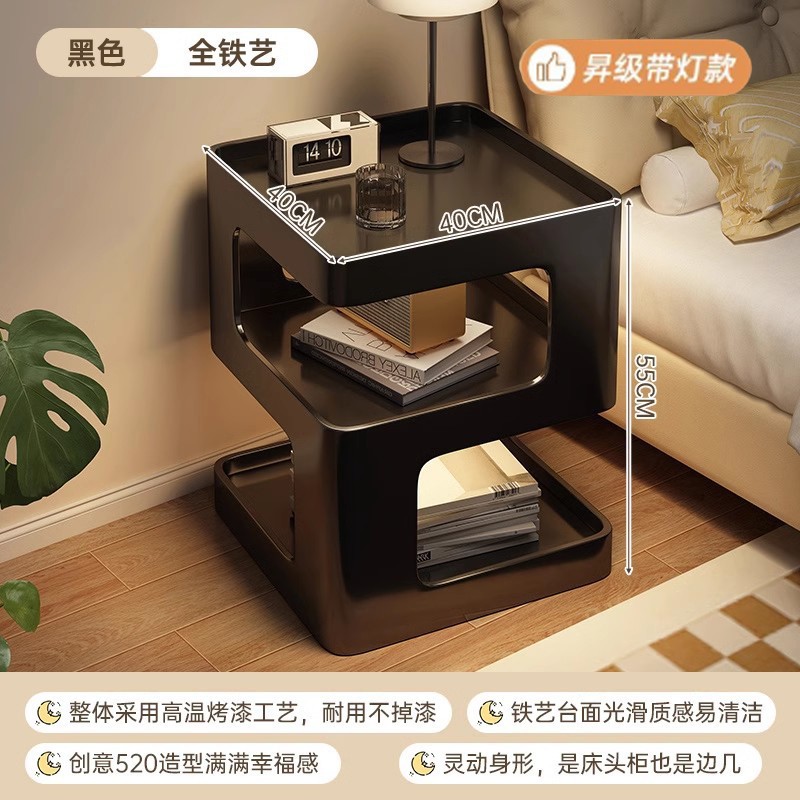 Creativa meseta de cabecera doméstica dormitorio creativo pequeño armario de hierro forjado estante ligero de lujo de alta sensación meseta de cabecera de la cama