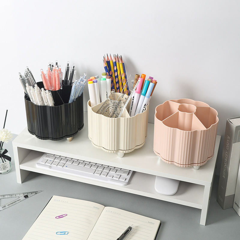 사무실 데스크톱 회전 스토리지 박스 창조적 인 대용량 다기능 화장품 립스틱 스토리지 랙 연필 홀더