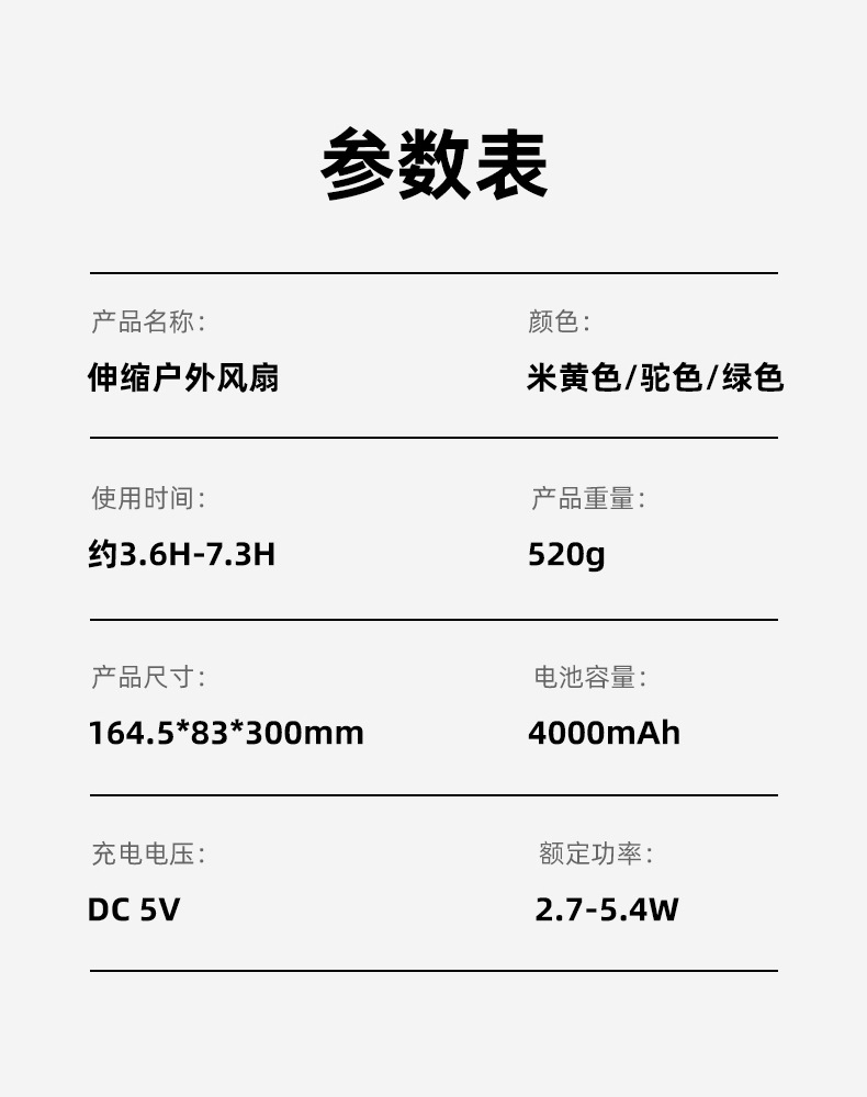 便携式风扇