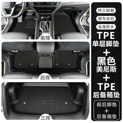 driver's side floor mat, Modelə uyğun ayaqaltı - changan-cs3512-18-models-tpe-floor-mat-upgrade-package-with-threshold-guards-tpe-floor-mats-black-menis-trunk-mat