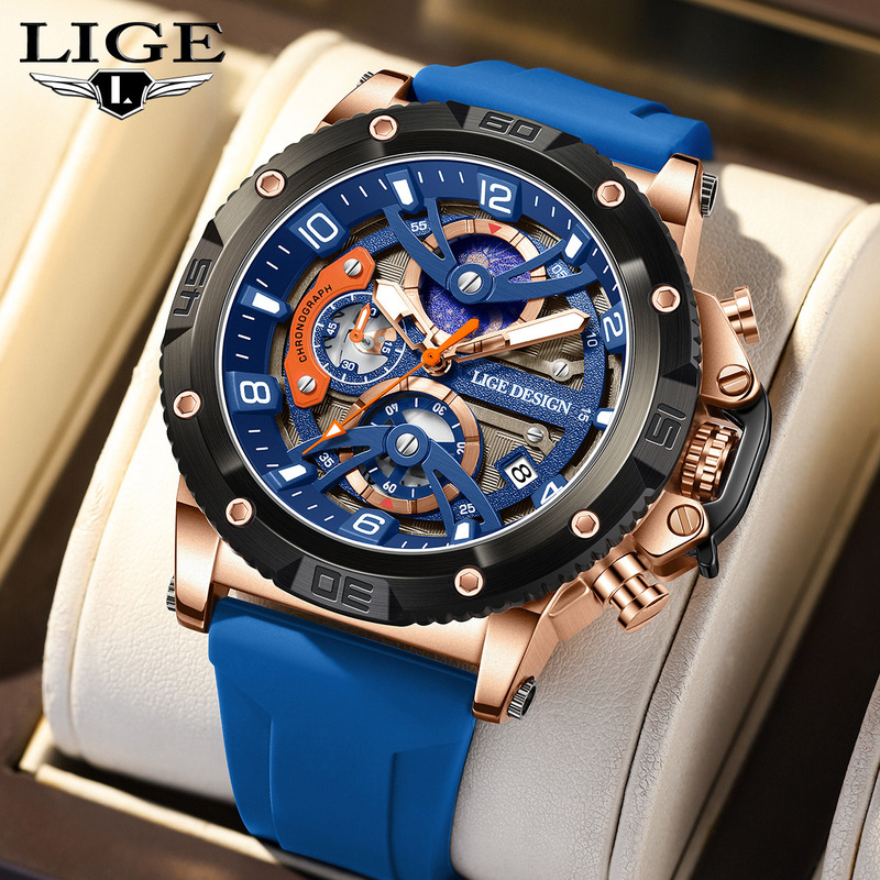 Lige/Lige Lg89201 Sports Watch Casual Men's Watch Waterproof Quartz Watch Multi-Functional Luminous Men's Watch