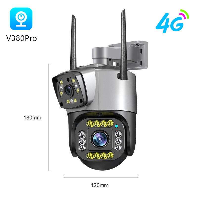 V380 Dual-Screen Outdoor Waterproof High-Definition Night Vision Home Monitor Wireless Wifi Remote 4g Surveillance Camera