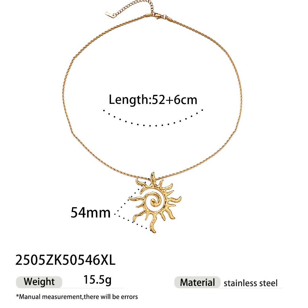 Taena Cross-border 18k oro titanio acero collar femenino diseño de nicho estrella de mar concha cadena de sol ins cadena de clavícula joyería
