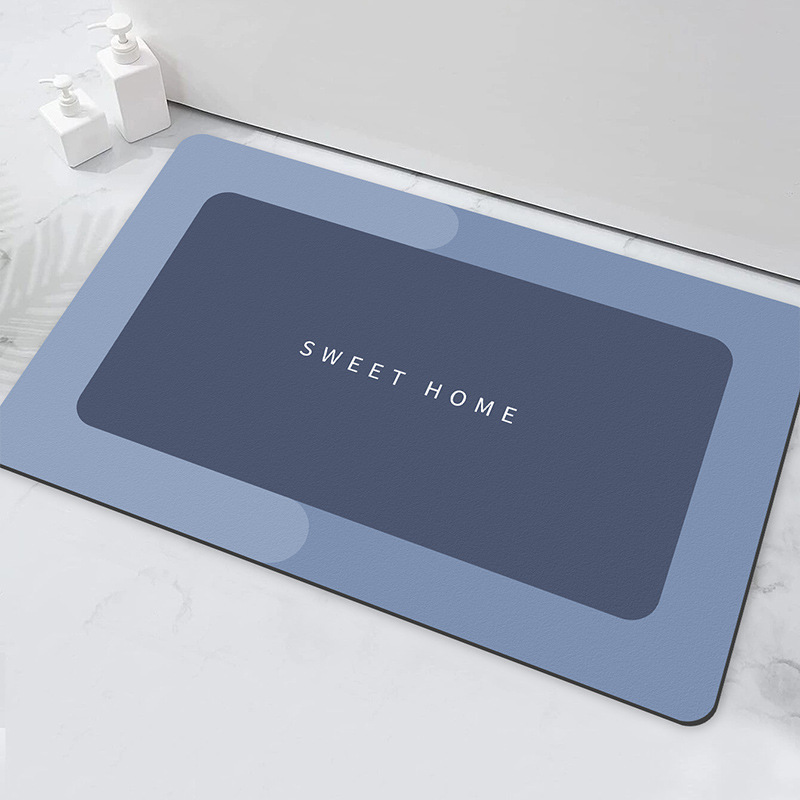 Simple Color-matching Bathroom Absorbent Floor Mat Bathroom Non-slip Quick-drying Foot Mat Household Easy-to-take-care Soft Diatom Mud Floor Mat Simple Color-matching Bathroom Absorbent Floor Mat Bathroom Non-slip Quick-drying Foot Mat Household Easy-to-take-care Soft Diatom Mud Floor Mat