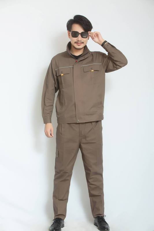 綿作業服、メンズ耐摩耗性・防汚作業服、耐熱性、厚手溶接作業服、春秋冬作業服セット|undefined
