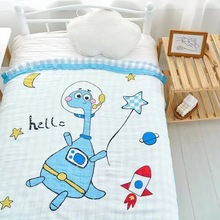 4层竹纤维童被批发儿童水洗纱布棉宝宝新生盖毯柔软空调被婴幼儿