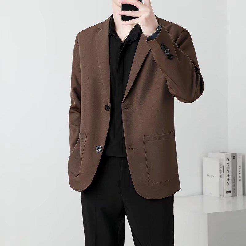 Casual Suit Jacket Men's Loose Korean Fashionable Spring and Autumn Slim-fit Suit Men's Jacket Yuppie dk Uniform