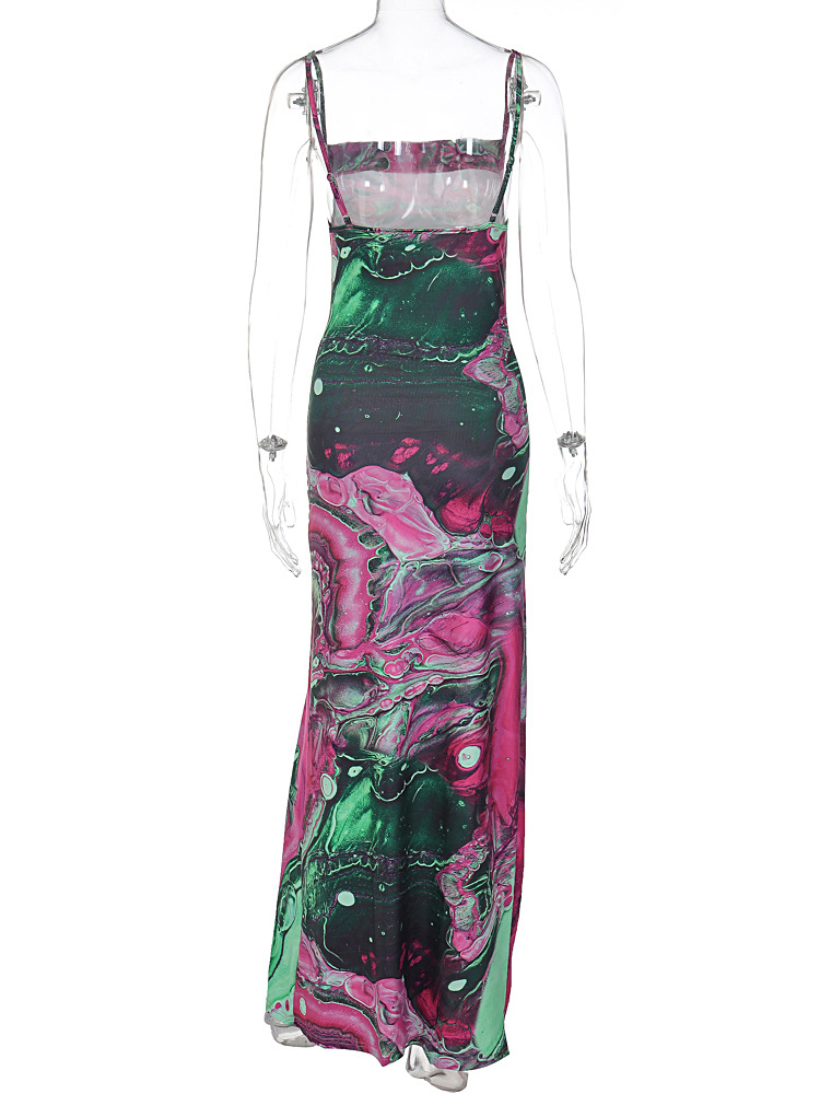 Women's Strap Dress Sexy Boat Neck Sleeveless Printing Maxi Long Dress Casual display picture 26