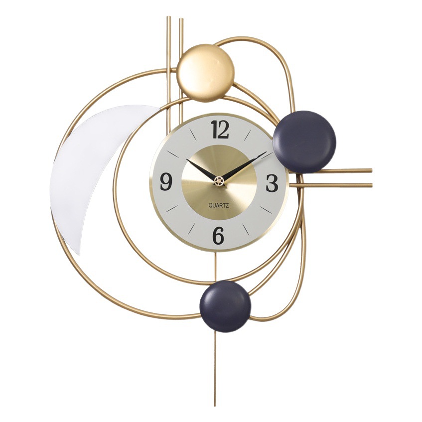 Reloj silencioso nórdico, reloj de pared oscilante, reloj de decoración de sala de estar para el hogar, lujo ligero creativo moderno, nuevo reloj de moda