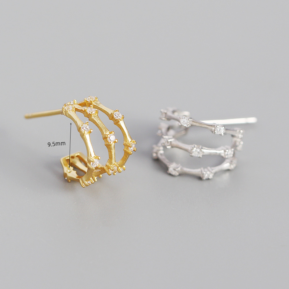 3g Weight 925 Sterling Silver Ear Needle Material Gem Inlay Material Earrings, Ear Studs Classification 1 Pair Quantity 925 Sterling Silver Gem Geometric Earrings Ear Studs
