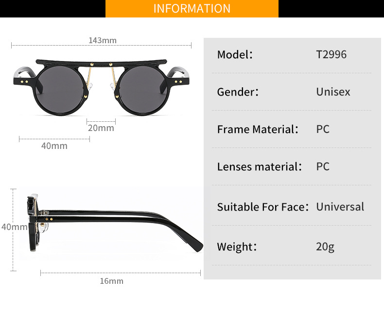 Hip-Hop Geometric PC UV400 Protection Round Frame Full Frame Women's Sunglasses display picture 5
