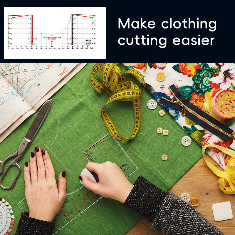 国境を越えた新製品Neckline measuring rオイラー襟元測定尺ガイド丸襟校正ツール|undefined