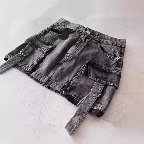 E-commerce Women's Short Skirt with Inner Layer to Prevent Exposure, National Retro Gothic Black Y2K Mini Ski Fashion Omotesando