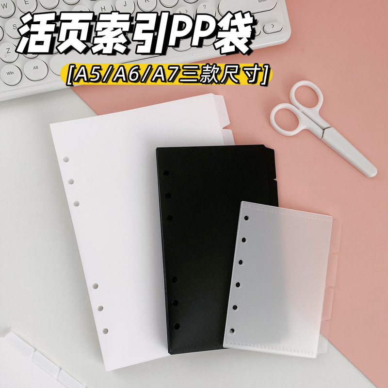 スポットクロスボーダー A5A6 バインダーノートブック学生アクセサリー取り外し可能なノートブック 6 穴現金予算 PP 袋|undefined