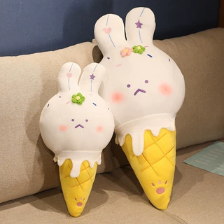 可爱冰淇淋兔子抱枕毛绒玩具软萌甜筒小白兔长条娃娃女生儿童礼物