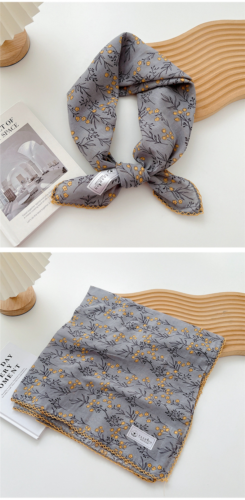 Women's Pastoral Simple Style Printing Cotton And Linen Printing Silk Scarf display picture 32