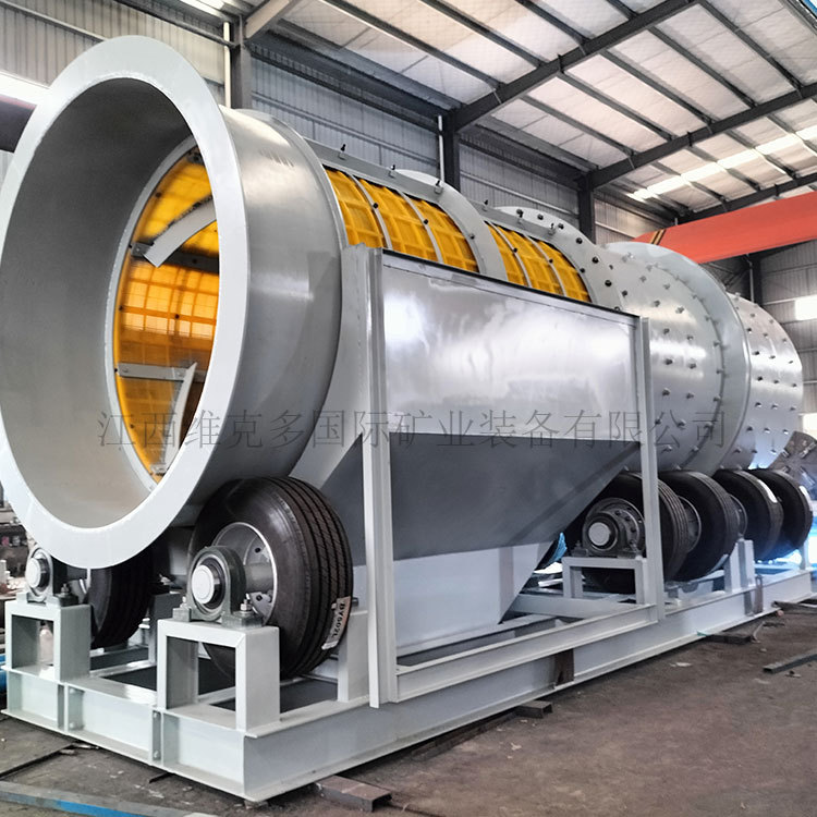 圆筒洗矿滚筒洗石机 大型矿料黏土擦洗矿石脱泥筛分洗金机矿山用