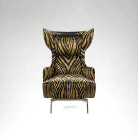 意式轻奢沙发椅意大利设计师创意单人椅现代别墅客厅阳台休闲椅木