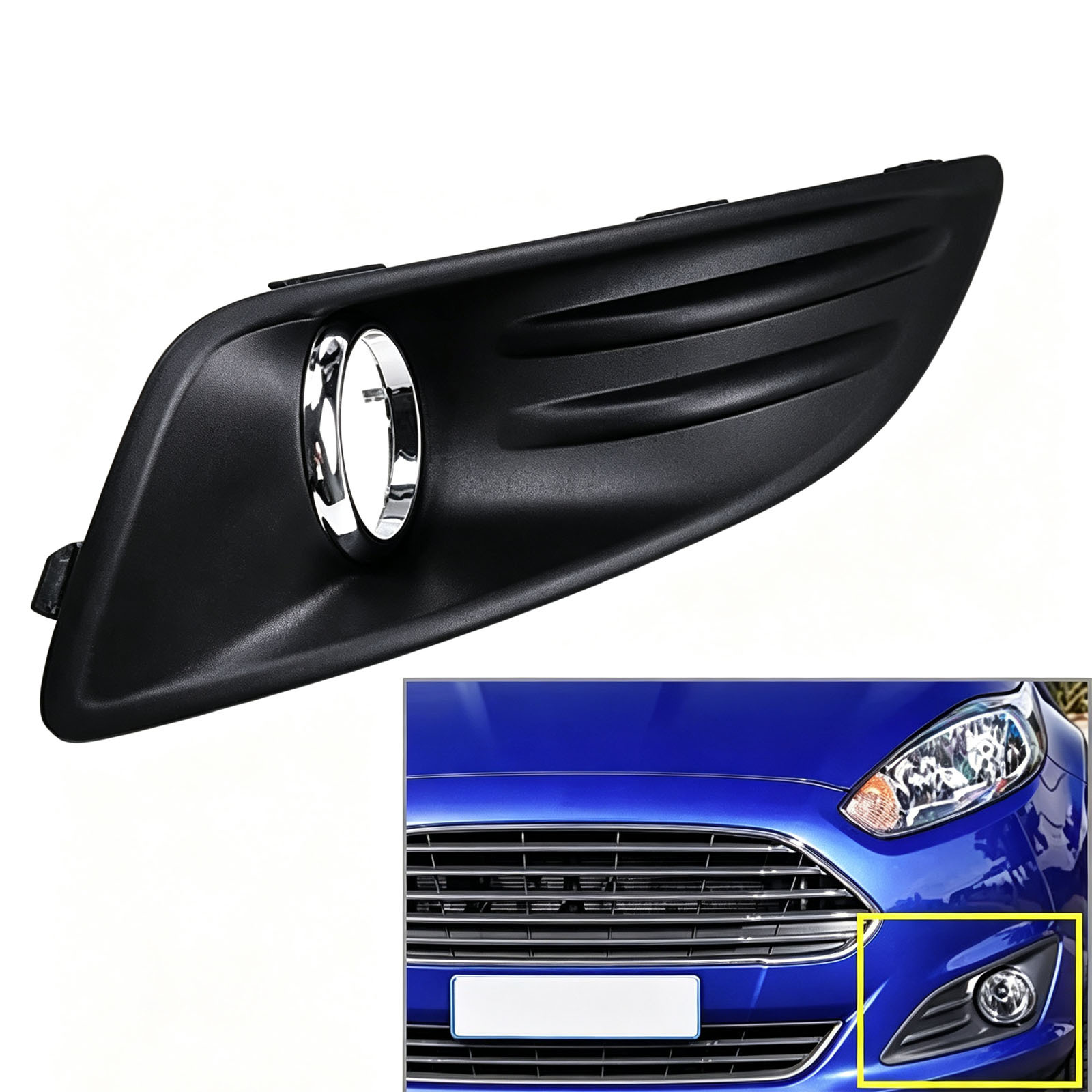 Suitable for Fiesta 13 fog light frame with leather texture electroplated ring C1BB15A299AB5YZ9 C1BB15A298AB5YZ9
