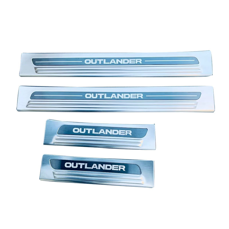 Adecuado para Mitsubishi 22 outlander puerta tira bienvenida pedal de acero inoxidable dentro y fuera de la puerta tira decorativa tira brillante