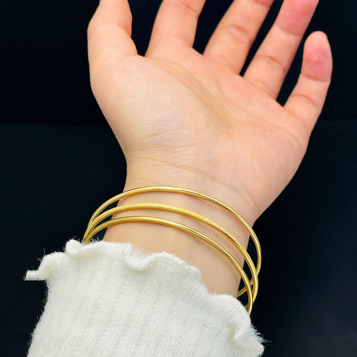 Sansheng Sanshi pulsera de moda para mujer pulsera de todo fósforo moda coreana Acero de titanio joyería de oro que no se desvanece simple luz de lujo