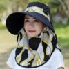 Spring sun hat, removable mask, fashionable ponytail, trend of season, sun protection