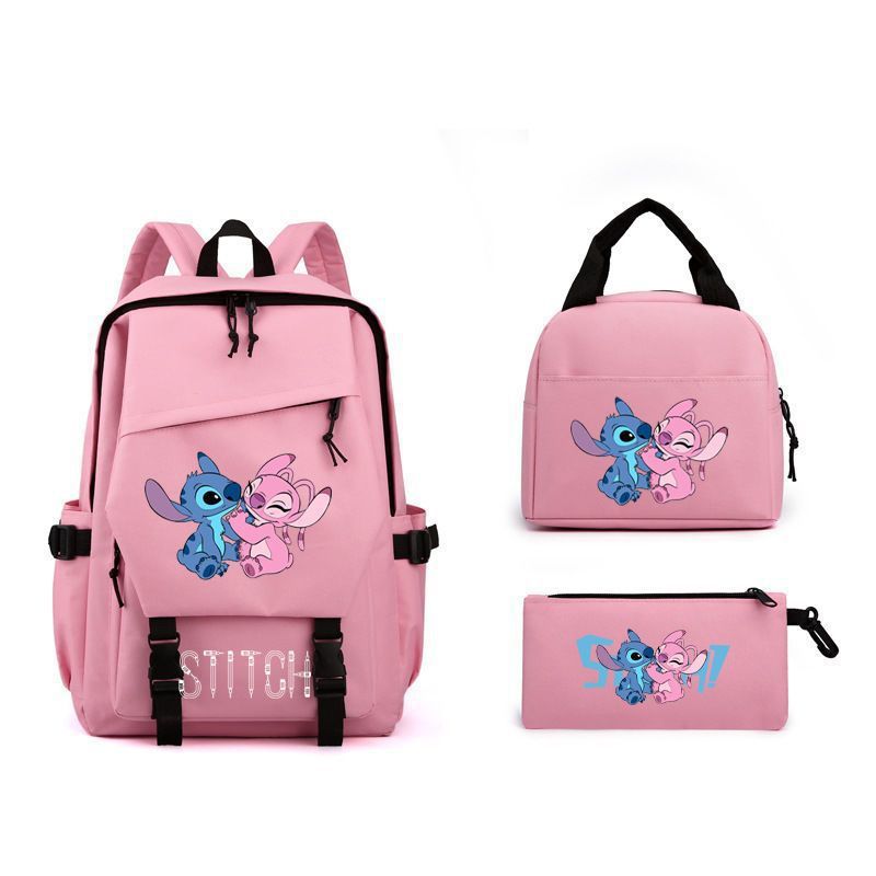 Star Baby Stitch mochila bolsas de almuerzo + bolsas de bolsillo bolsas de hombro bolsas escolares de tres piezas