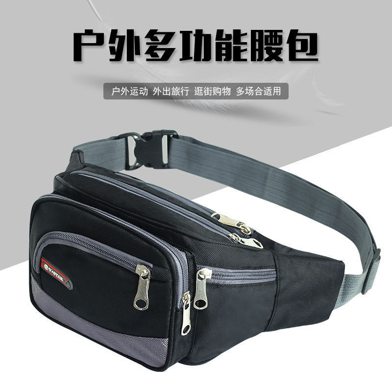 Men's waist bag large capacity waist bag wholesale new men's and women's multi-functional waterproof business bag sports phone bag