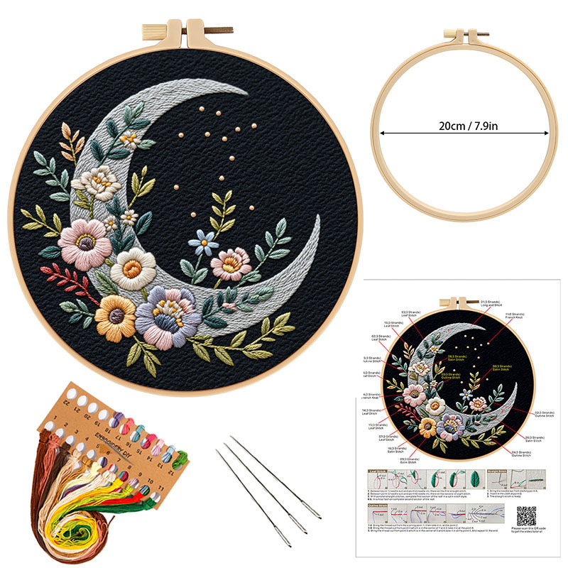 Nuevo producto original europeo bordado DIY material paquete luna dorada flores de abejas Inglés aguja Francia comercio exterior transfronterizo