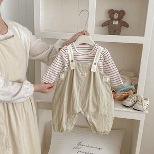 背带裤男宝夏薄款