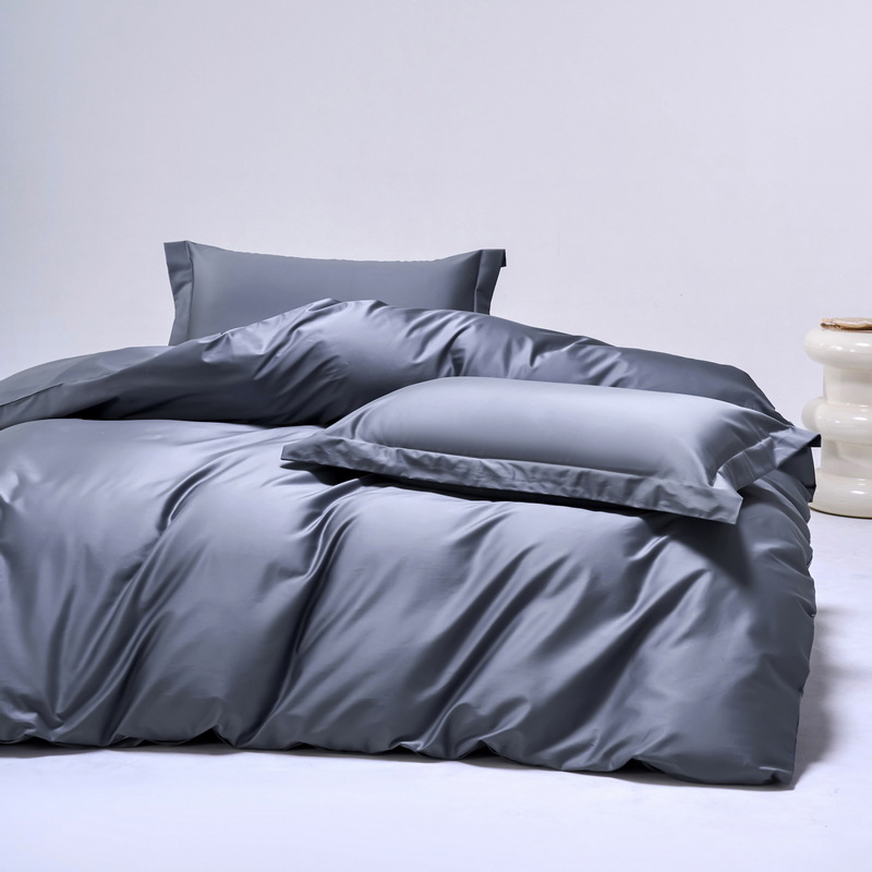 Pure Cotton Solid Color Four-Piece Set 100-Count Xinjiang Long-Staple Cotton Duvet Cover Luxury Skin-Friendly Fitted Sheet Pillowcase Bed Sheet