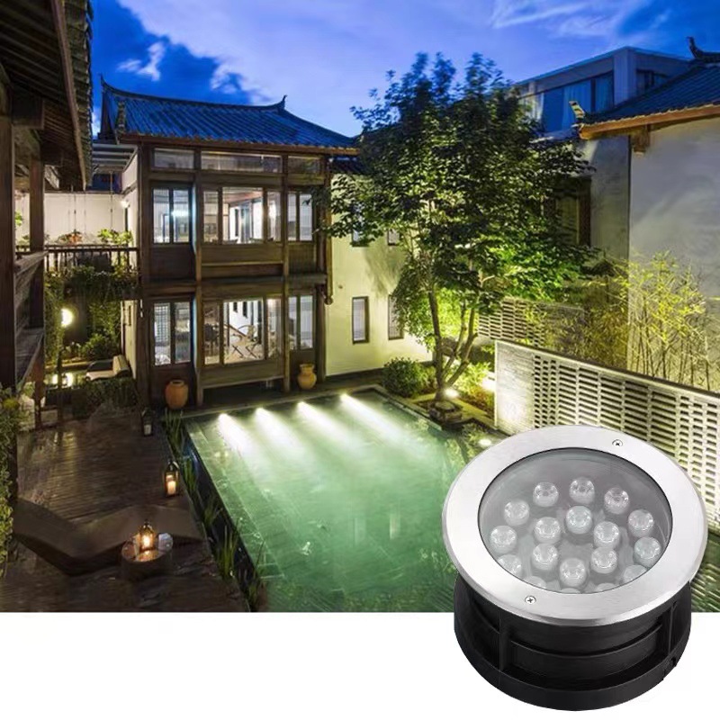 Lámpara LED incrustada lámpara enterrada submarina foco submarino lámpara de fuente lámpara de pared de piscina colorida 304 acero inoxidable