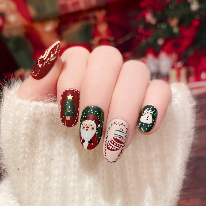 35g Weight Christmas Festival Cute Style Christmas Cute Press On Nails 2