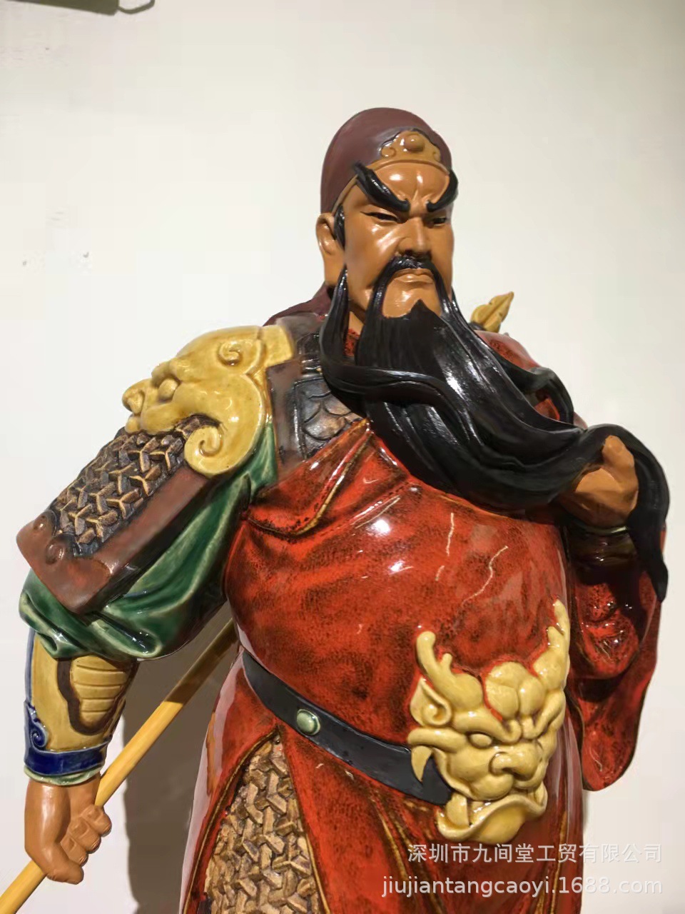 关公关羽关帝武财神石湾陶瓷公仔佛像招财镇宅摆件中式客厅会所-阿里巴巴