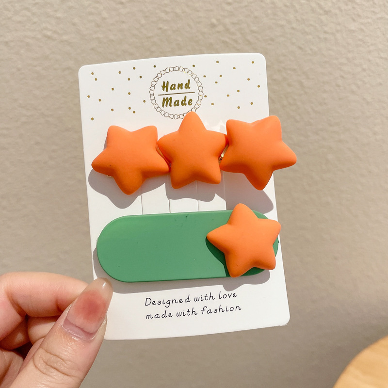 Love star horquilla flequillo lateral femenino horquilla lindo coreano niño cabello roto pequeño clip color bb clip tocado