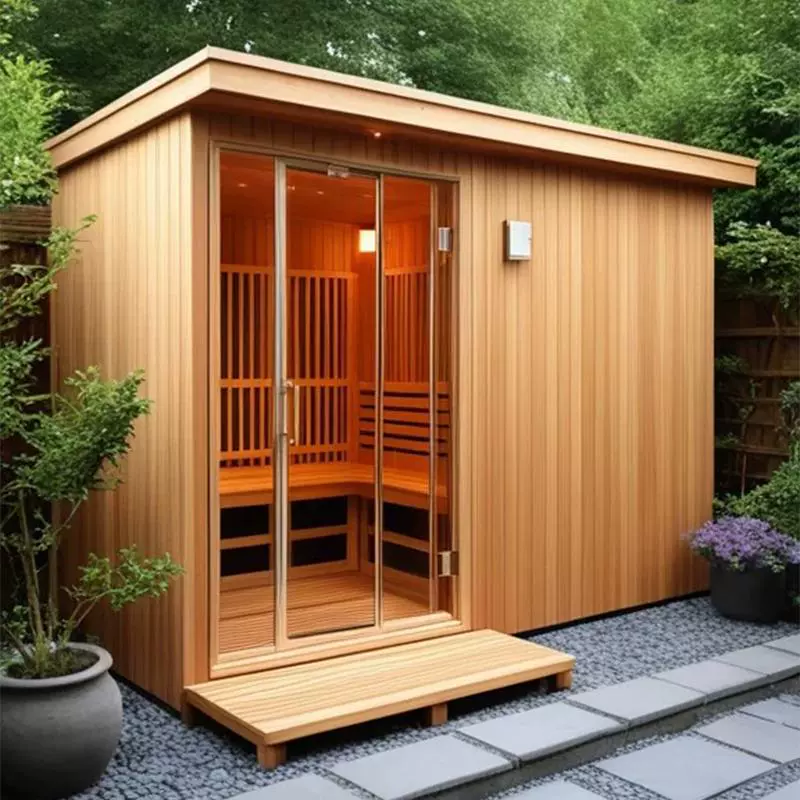 Уличная сауна с горячими источниками, одиночная и двойная паровая комната, четырехместная сухая паровая комната, многоместная паровая комната во дворе, домашний деревянный дом.